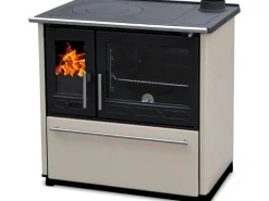 Plamen Küchenofen Holzherd 850 Glas Creme Rechte Version und 8 kW