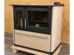 Plamen Küchenofen Holzherd 850 Glas Creme Rechte Version und 8 kW