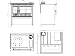 Plamen Küchenofen Holzherd 850 Glas Creme Rechte Version und 8 kW