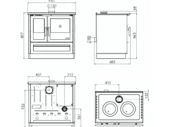 Plamen Küchenofen Holzherd Modell 910 Weiß mit 9 kW