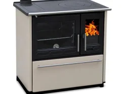 Plamen Küchenofen Holzherd 850 Glas Creme Linke Version und 8 kW