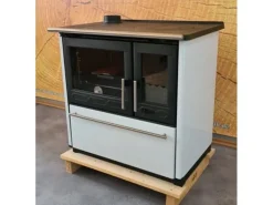 Plamen Küchenofen Holzherd 850 Glas Weiß Linke Version und 8 kW