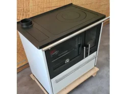 Plamen Küchenofen Holzherd 850 Glas Weiß Linke Version und 8 kW