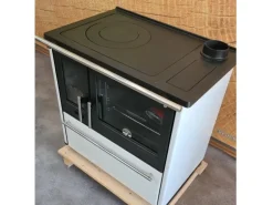 Plamen Küchenofen Holzherd 850 Glas Weiß Rechte Version und 8 kW