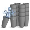 ProHome Becher Kunststoff Grau 0,4 Liter 16er Pack