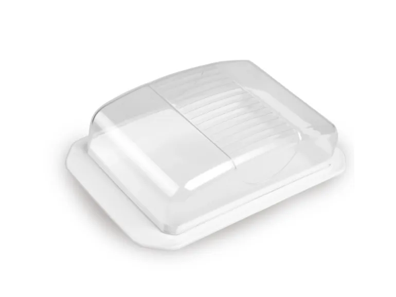 ProHome Butterdose Mit Transparentem Deckel Weiß