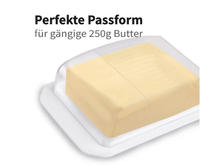 ProHome Butterdose Mit Transparentem Deckel Weiß
