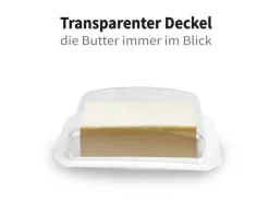 ProHome Butterdose Mit Transparentem Deckel Weiß