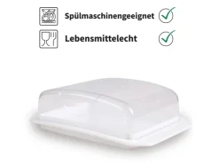 ProHome Butterdose Mit Transparentem Deckel Weiß