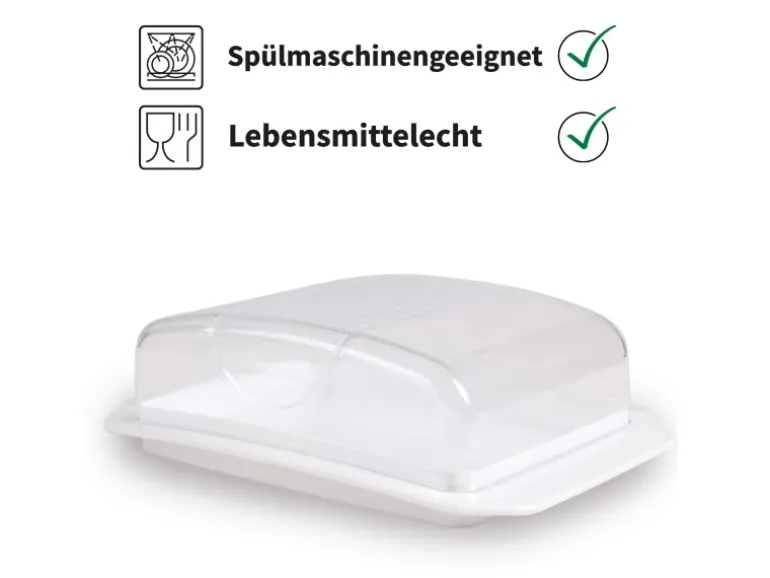 ProHome Butterdose Mit Transparentem Deckel Weiß
