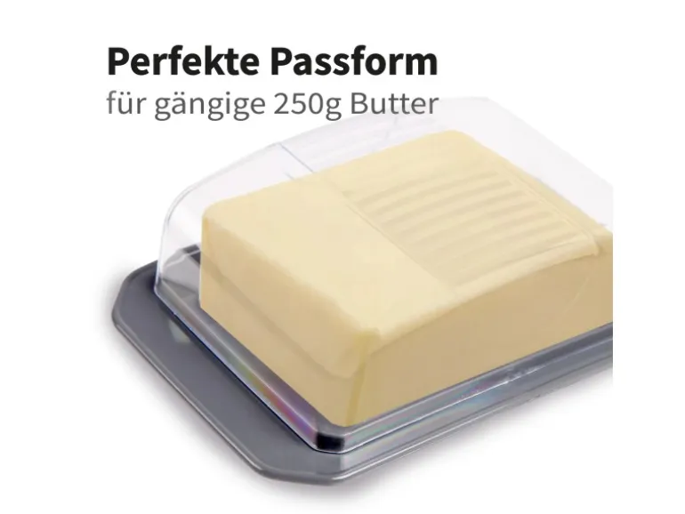 ProHome Butterdose Mit Transparentem Deckel Anthrazit