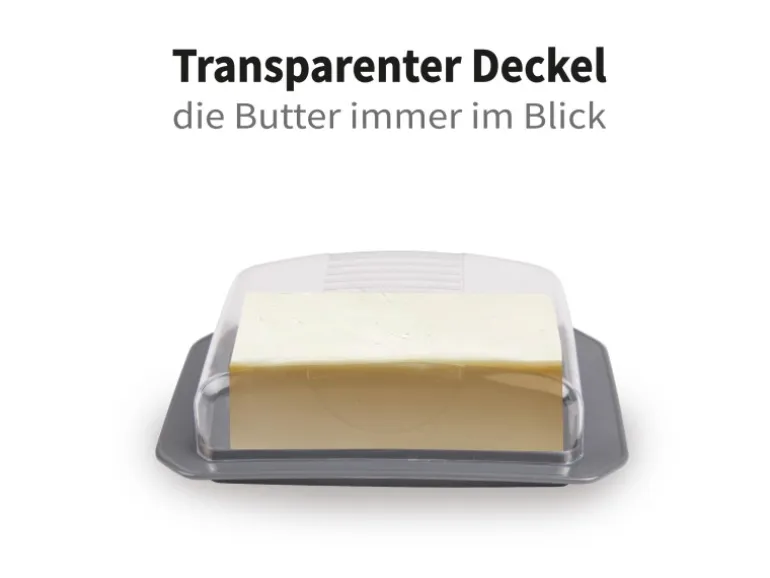 ProHome Butterdose Mit Transparentem Deckel Anthrazit