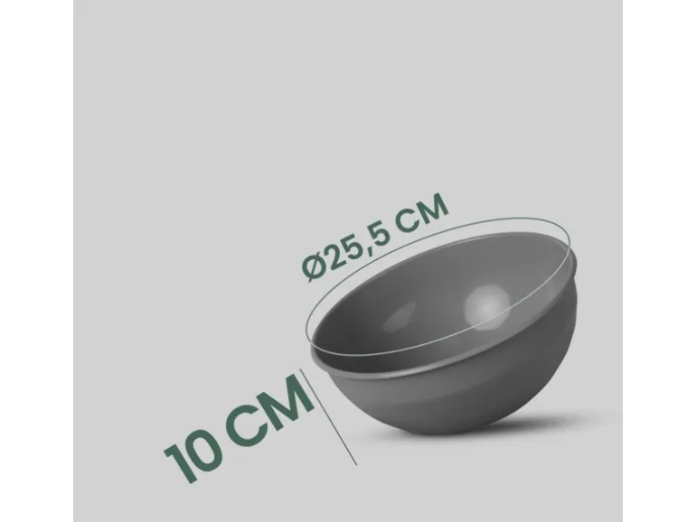 ProHome Kunststoff Schüssel BPA Frei 255 x 10 cm Grau
