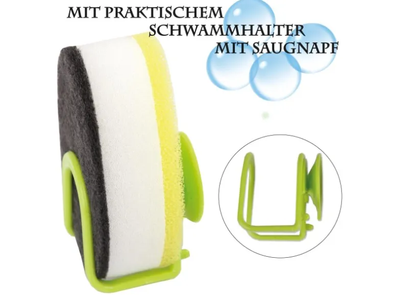 ProHome Spülschwamm 3er Pack Inkl. Saugnapfhalter