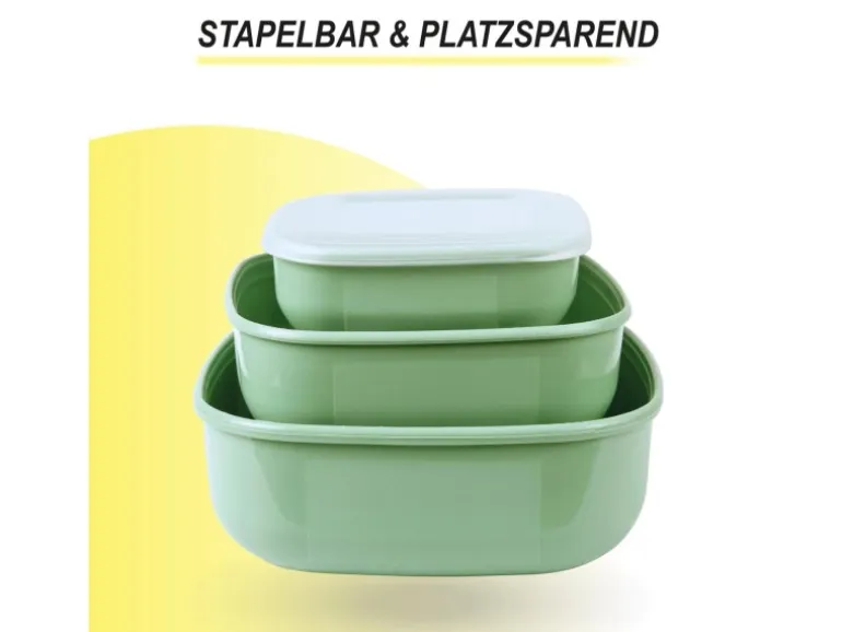 ProHome Vorratsdosen 3er Set Eckig Grün