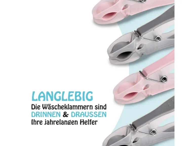 ProHome Wäscheklammern Anthrazit Rosa 80er Pack