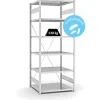 PROREGAL Antibakterielles Fachbodenregal Stecksystem T-Profil HxBxT 250 x 100 x 80 cm 6 Ebenen Traglast 130 kg Antibakterielle Beschichtung Weiß