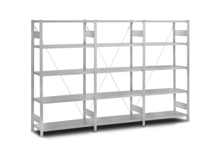 PROREGAL Edelstahlregal Stecksystem T-Profil HxBxT 175 x 100 x 80 cm 5 Ebenen Fachlast 200 kg Edelstahl Fachbodenregal