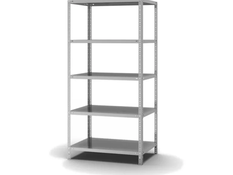 PROREGAL Edelstahlregal Schraubsystem HxBxT 200 x 100 x 60 cm 5 Ebenen Fachlast 200 kg Edelstahl Fachbodenregal