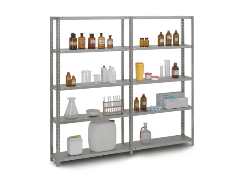 PROREGAL Edelstahlregal Schraubsystem HxBxT 150 x 100 x 50 cm 4 Ebenen Fachlast 200 kg Edelstahl Fachbodenregal