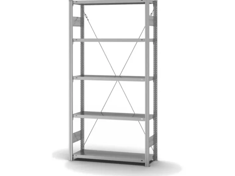 PROREGAL Edelstahlregal Stecksystem T-Profil HxBxT 200 x 100 x 30 cm 5 Ebenen Fachlast 200 kg Edelstahl Fachbodenregal