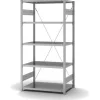 PROREGAL Edelstahlregal Stecksystem T-Profil HxBxT 200 x 100 x 60 cm 5 Ebenen Fachlast 200 kg Edelstahl Fachbodenregal