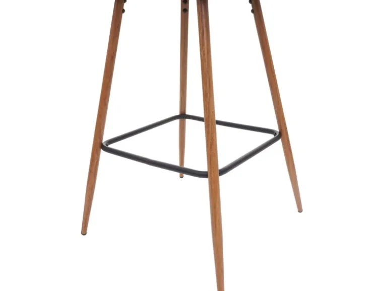 PROREGAL 2er-Set Barhocker Sitzhöhe 74cm Metall Holzoptik Stoff/Textil Türkis Barstuhl Tresenhocker Küchenhocker Mit Lehne
