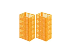 PROREGAL Eurobehälter Bäcker- und Konditorenkasten HxBxT 25 x 40 x 60 49 Liter Gelb-Orange Brötchenkiste Stapelbare Bäckerkiste