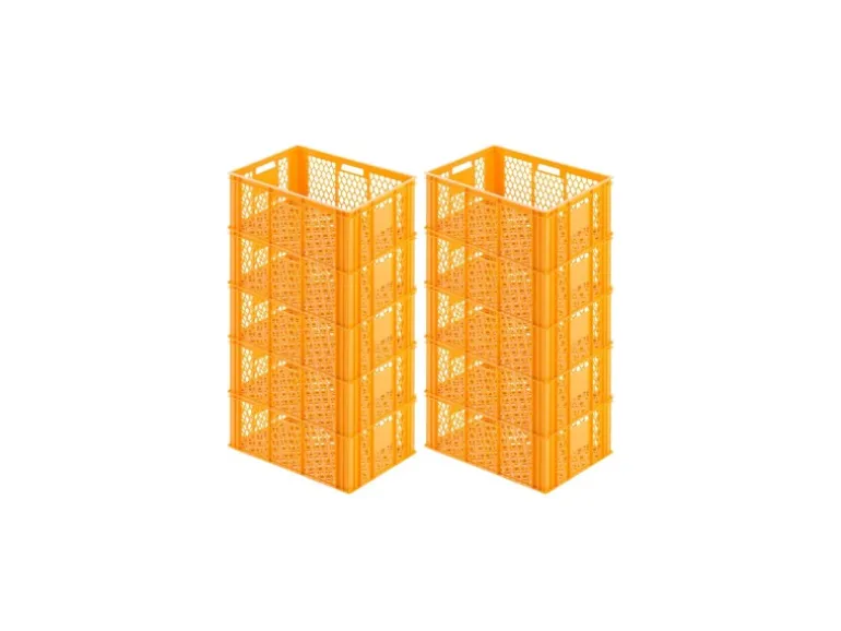 PROREGAL Eurobehälter Bäcker- und Konditorenkasten HxBxT 25 x 40 x 60 49 Liter Gelb-Orange Brötchenkiste Stapelbare Bäckerkiste