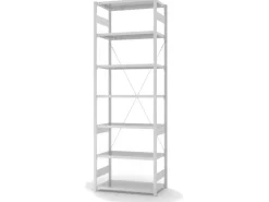 PROREGAL Lebensmittel Fachbodenregal Stecksystem T-Profil Grundregal HxBxT 300 x 100 x 50 cm 7 Ebenen Fachlast 140 kg Hygienische Beschichtung Weiß