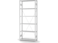PROREGAL Lebensmittel Fachbodenregal Stecksystem T-Profil Grundregal HxBxT 250 x 100 x 30 cm 6 Ebenen Fachlast 150 kg Hygienische Beschichtung Weiß