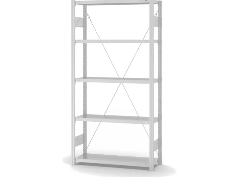 PROREGAL Lebensmittel Fachbodenregal Stecksystem T-Profil Grundregal HxBxT 200 x 100 x 30 cm 5 Ebenen Fachlast 150 kg Hygienische Beschichtung Weiß
