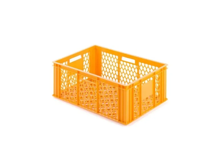 PROREGAL SparSet 5x Eurobehälter Bäcker- und Konditorenkasten HxBxT 25 x 40 x 60 49 Liter Gelb-Orange Brötchenkiste Stapelbare Bäckerkiste