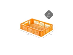 PROREGAL SparSet 5x Eurobehälter Bäcker- und Konditorenkasten HxBxT 13 x 40 x 60 24 Liter Gelb-Orange Brötchenkiste Stapelbare Bäckerkiste