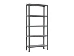 PROREGAL Wohnregal Living Koala Metal mit 5 Fachböden HxBxT 180 x 80 x 30 cm Fachlast 150 kg Anthrazit/Dunkelgrau