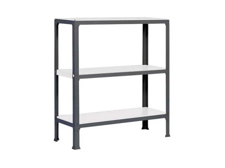 PROREGAL Wohnregal Living Koala Metal mit 3 Fachböden HxBxT 90 x 80 x 30 cm Fachlast 150 kg Anthrazit/Weiß