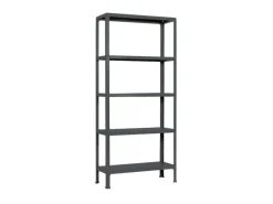 PROREGAL Wohnregal Living Koala Metal mit 5 Fachböden HxBxT 180 x 80 x 30 cm Fachlast 150 kg Anthrazit/Anthrazit
