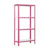 PROREGAL Wohnregal Living Koala Metal mit 4 Fachböden HxBxT 160 x 80 x 30 cm Fachlast 150 kg Rosa/Weiß
