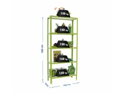 PROREGAL Wohnregal Living Koala Wood mit 5 Fachböden HxBxT 180 x 100 x 30 cm Fachlast 150 kg Grün/Weiß