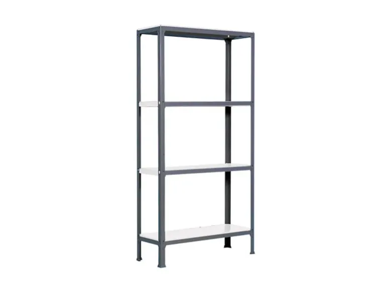 PROREGAL Wohnregal Living Koala Metal mit 4 Fachböden HxBxT 160 x 80 x 30 cm Fachlast 150 kg Anthrazit/Weiß
