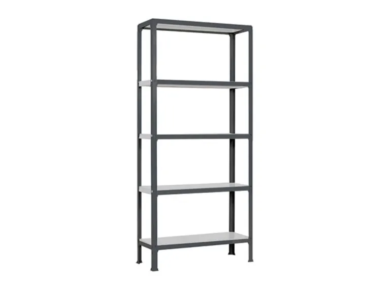 PROREGAL Wohnregal Living Koala Metal mit 5 Fachböden HxBxT 180 x 100 x 30 cm Fachlast 150 kg Anthrazit/Weiß