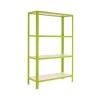 PROREGAL Wohnregal Living Koala Wood mit 4 Fachböden HxBxT 160 x 100 x 30 cm Fachlast 150 kg Grün/Weiß