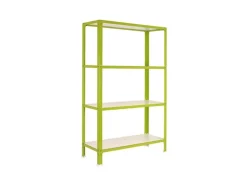 PROREGAL Wohnregal Living Koala Wood mit 4 Fachböden HxBxT 160 x 100 x 30 cm Fachlast 150 kg Grün/Weiß