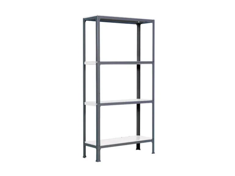 PROREGAL Wohnregal Living Koala Metal mit 4 Fachböden HxBxT 160 x 100 x 30 cm Fachlast 150 kg Anthrazit/Weiß