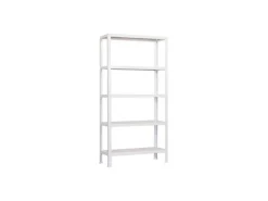 PROREGAL Wohnregal Living Koala Metal mit 5 Fachböden HxBxT 180 x 100 x 30 cm Fachlast 150 kg Weiß/Weiß