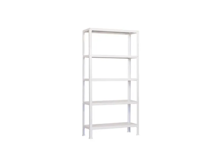 PROREGAL Wohnregal Living Koala Metal mit 5 Fachböden HxBxT 180 x 100 x 30 cm Fachlast 150 kg Weiß/Weiß