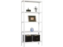 PROREGAL Wohnregal Living Koala Metal mit 5 Fachböden HxBxT 180 x 100 x 30 cm Fachlast 150 kg Weiß/Weiß