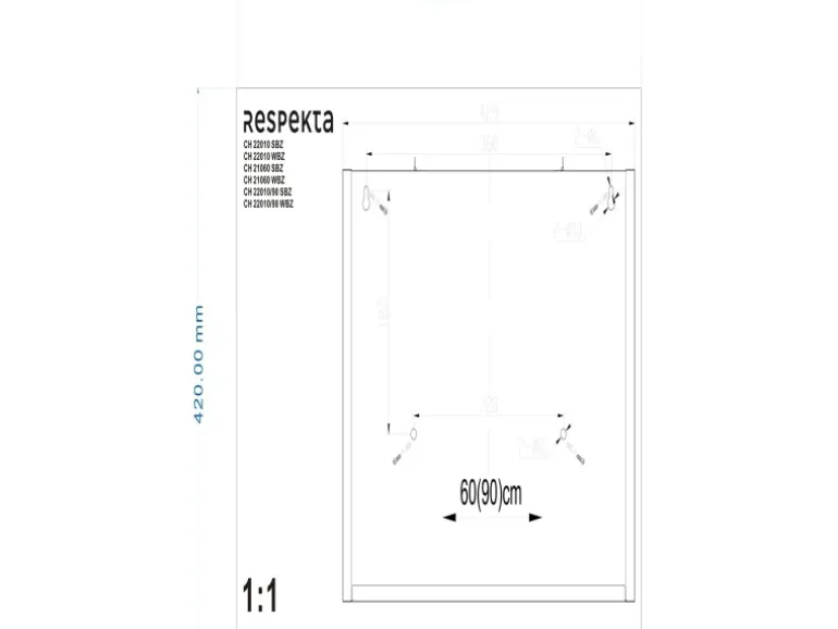 Respekta Dunstabzugshaube CH22010SBZ Glas 60 cm Schwarz EEK: B