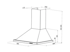 Respekta Dunstabzugshaube CH 44068-90 IX-A 90 cm EEK: A