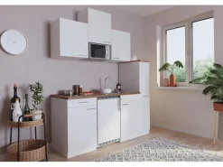 Respekta Economy Küchenzeile KB180WWMIC 180 cm Weiß